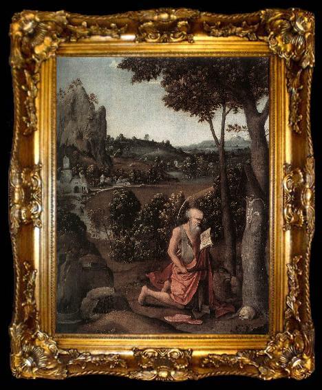 framed  PATENIER, Joachim Rocky Landscape with Saint Jerome af, ta009-2